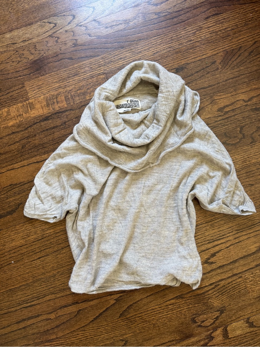 Rogan Light Gray Cowl Neck Sweater Top
